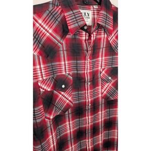 ELY CATTLEMAN Mens Long Sleeve PEARL SNAP‎ Western Rodeo Shirt Size M